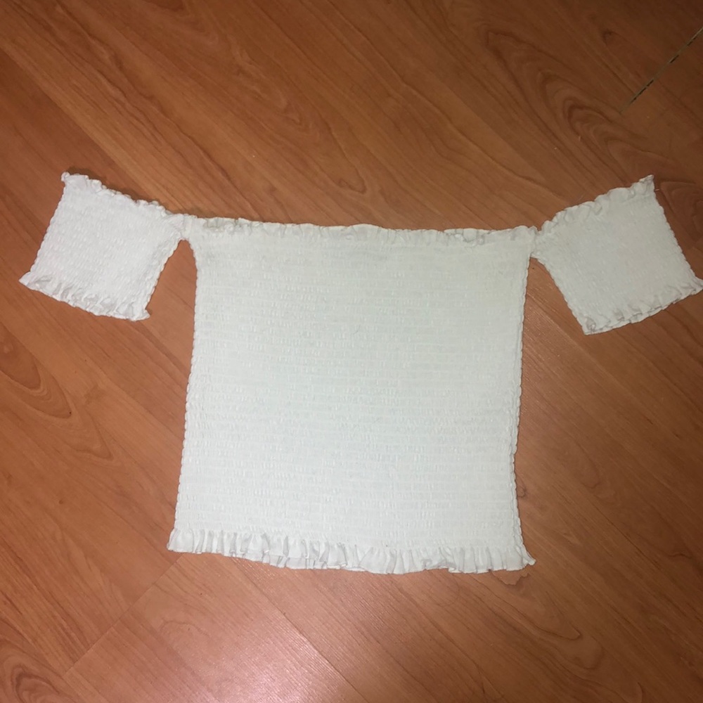 White ruffle off the shoulder top (only worn once)